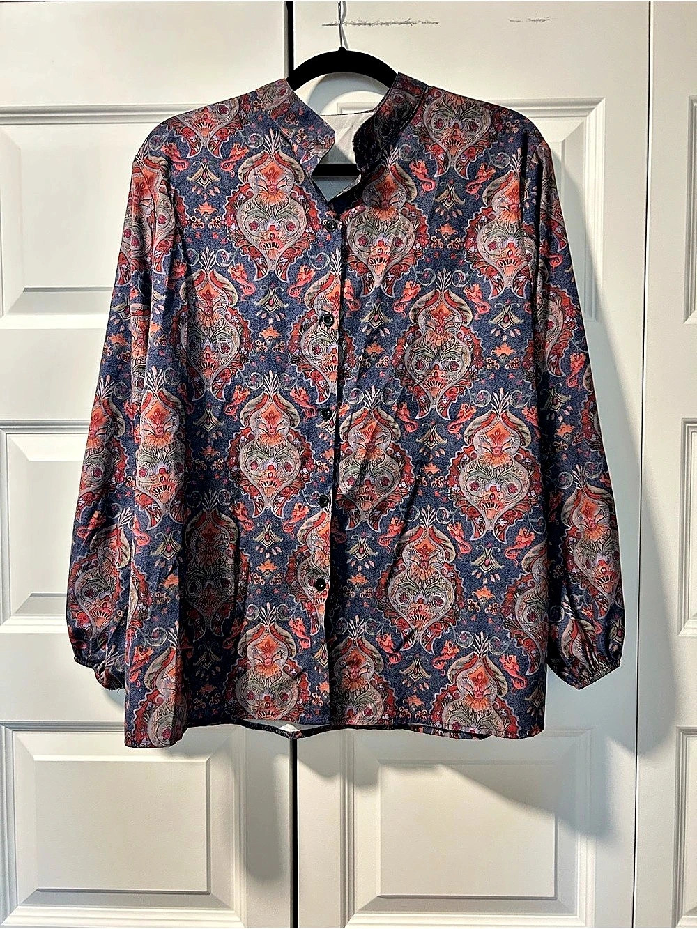 Paisley Blouse in Blue & Red Like New